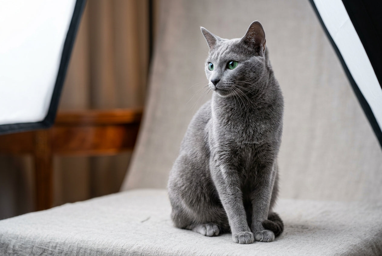 Chat bleu russe : découvrez le félin élégant au pelage argenté