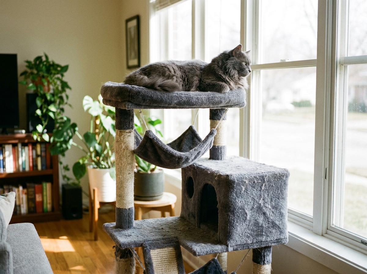 Arbre à chat gris