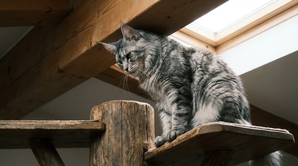 La Verticalité Territoriale : Pourquoi grimper apaise-t-il votre Maine Coon ?